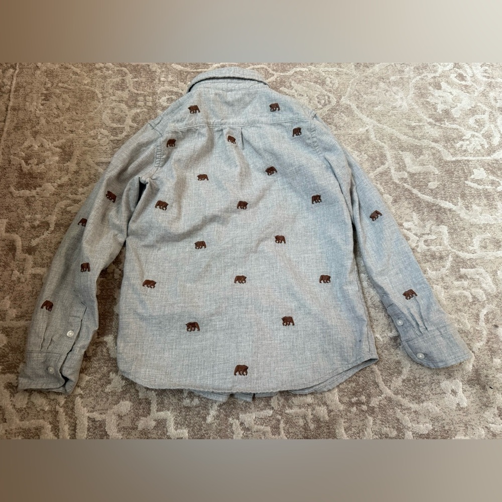 Boys Bear Button Down Shirt Janie and Jack Size 7 - Picture 4 of 4
